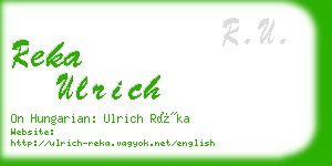 reka ulrich business card